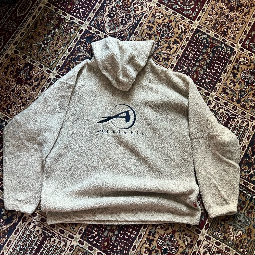 Athletic Sherpa fur type hoodie